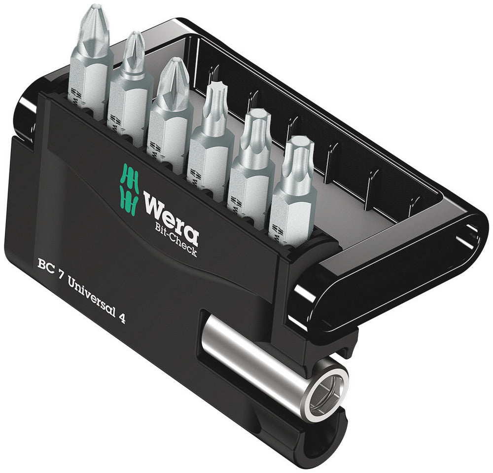 WERA 05135810001 BIT-CHECK 7 UNIVERSAL 4 BITS F. PH/PZ/TX SCREWS + BITHOLDER