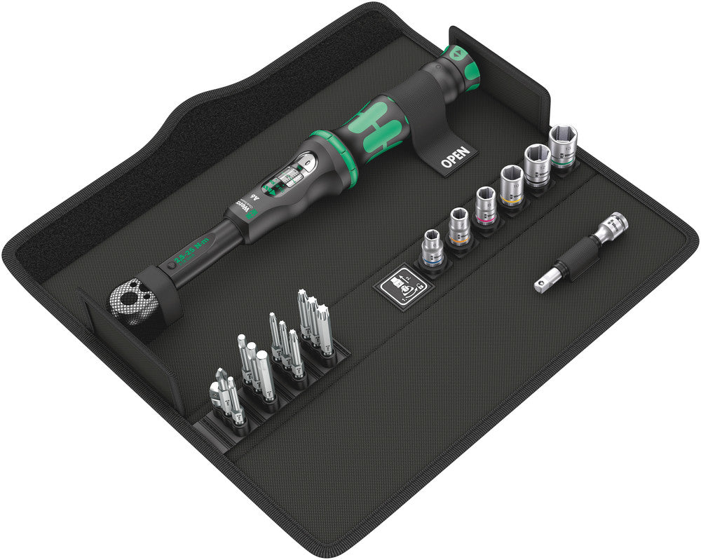 WERA 05130110001 CLICK-TORQUE A6 IN TEXTILER BOX MIT BITS + NÜSSEN