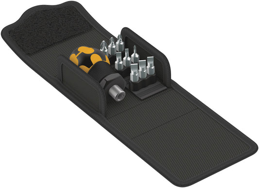WERA 05057472001 811/1 ESD STUBBY BITHOLDER + PH AND SLOTTED BITS (9 BITS IN TOTAL) - IN KRAFTFORM KOMPAKT POUCH 