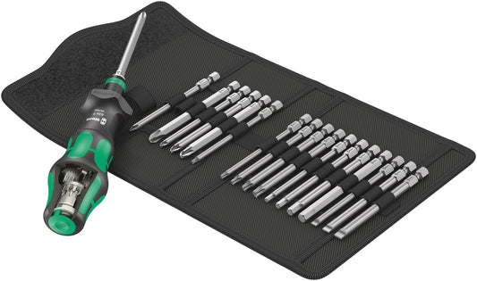 WERA 05057482001 KRAFTFORM KOMPAKT TURBO SET WITH BITS & POUCH METRIC