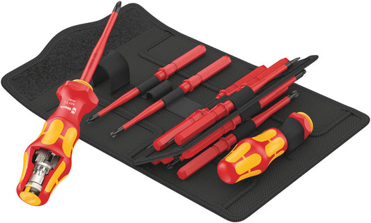 WERA 05057484001 KRAFTFORM KOMPAKT TURBO VDE METIRC SET WITH VDE BLADES IN TEXTILE POUCH