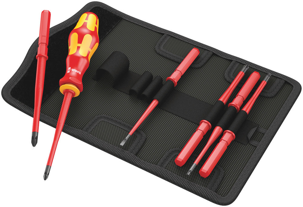 WERA 05003475001 KRAFTFORM KOMPAKT VDE 7 EXTRA SLIM 1 BIT SET WITH HANDLE AND INTER-CHANGEABLE BLADES