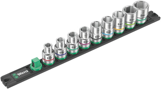 WERA 05005480001 MAGNETIC SOCKET RAIL C IMPERIAL 1 ZYKLOP SOCKET SET, 1/2" DRIVE, IMPERIAL, 9 PIECES