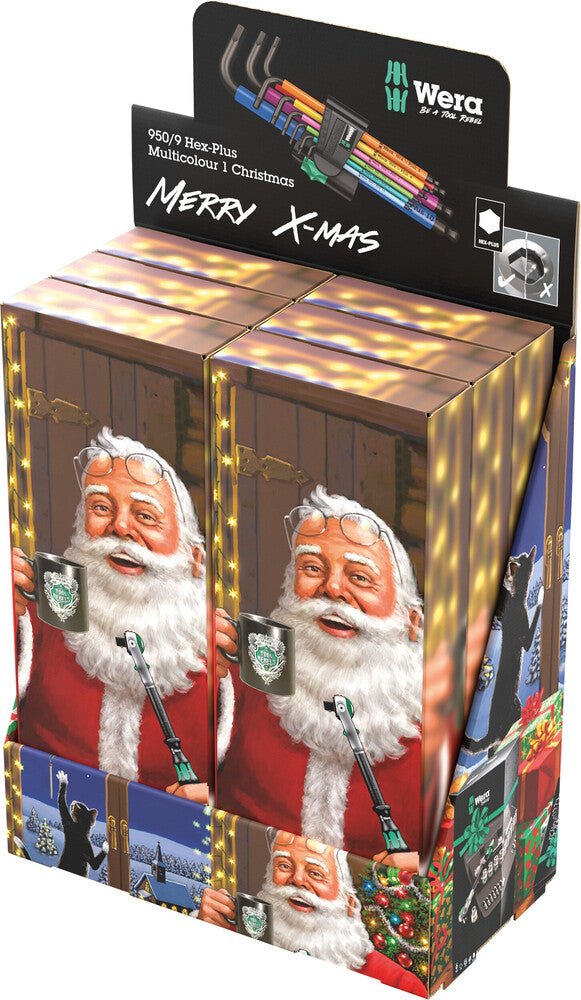 WERA 05135813001  950/9 HEX-PLUS MULTICOLOUR 1 CHRISTMAS 2023 (DISPLAY CONTAINS 10 SETS)